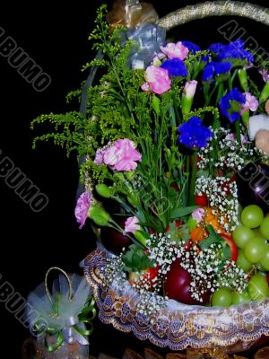 wedding gift flowery fruitbasket