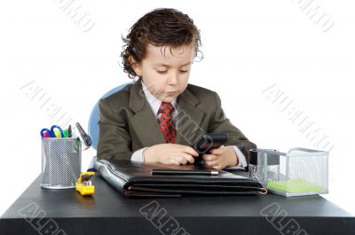 adorable future businessman in your office