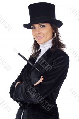 attractive business woman with hat