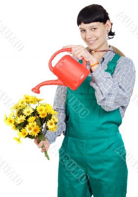 woman dressed gardener