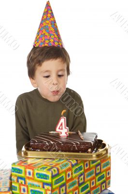 adorable kid celebrating his birthday