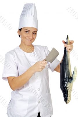 happy attractive cook woman