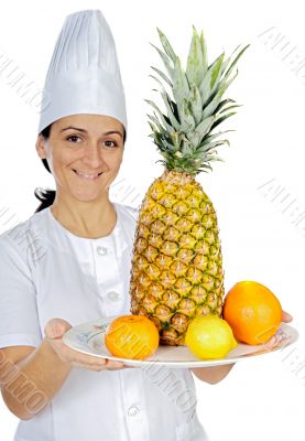 happy attractive cook woman