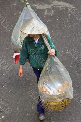 vietnamese walking bread trader