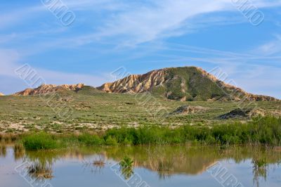 Hill and lake