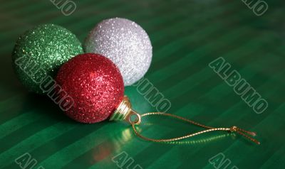 Three Shiny Christmas Baubles