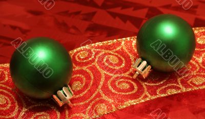 Green Balls on Ribbon