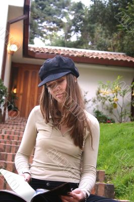 girl peacefully reading