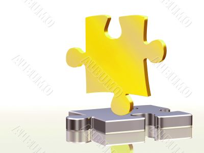 gold and silver puzzle pieces