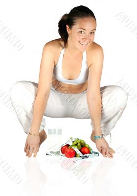 girl happy with her diet