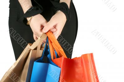 business girl with shopping bags