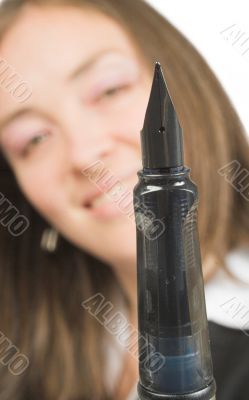 sign here - business woman