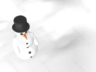 snow man over white