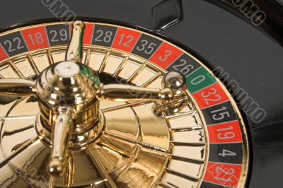 static roulette with ball on zero