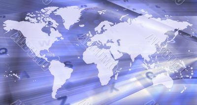 abstract world map - technology