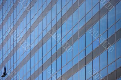 single open window on glass facade