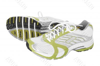 jogging shoes with detailed clipping path