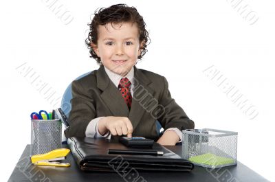 adorable future businessman in your office