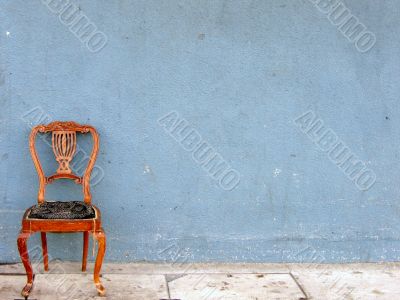 Wooden chair alone