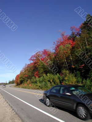 Car driving down Car driving down