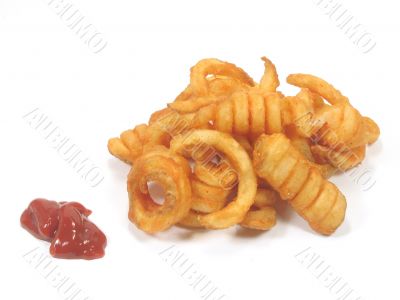 Twister fries with ketchup