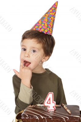 adorable kid celebrating his birthday