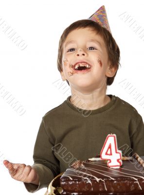 adorable kid celebrating his birthday