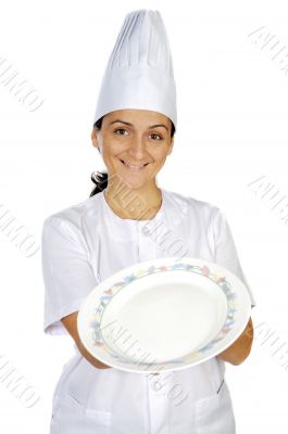 happy attractive cook woman