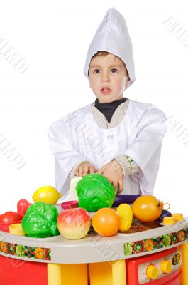 Adorable future cook