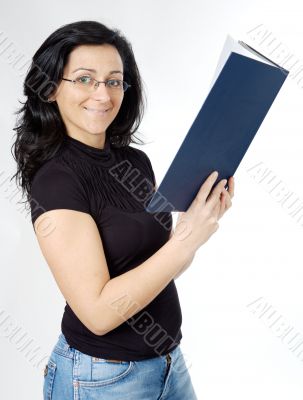 Attractive lady reading a book
