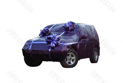 The car in gift packing The car in gift packing