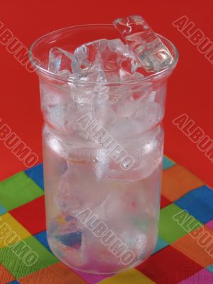 Ice in a drink glass