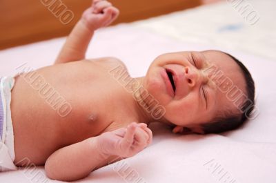 adorable new born baby crying