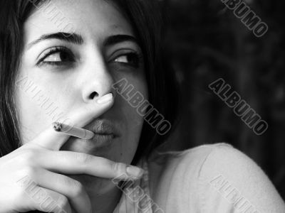 B&amp;W Smoking Woman