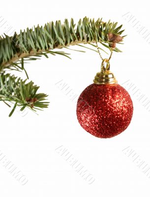 Red Sparkling Ball Christmas Ornament