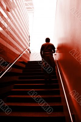 Man on the stairs