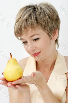 Woman with a pear