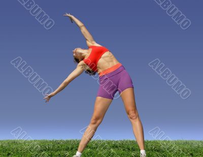 Girl exercising outdoors