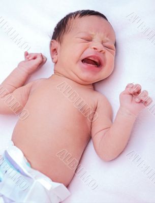 adorable new born baby crying