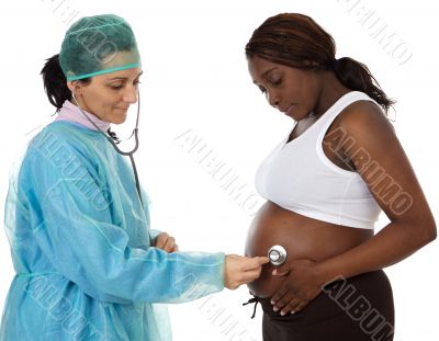 Doctor examining a pregnant woman