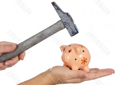 hammer and money box