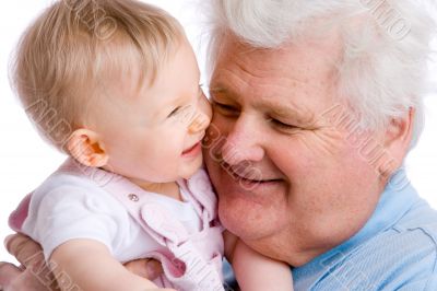 smiling baby with gramps