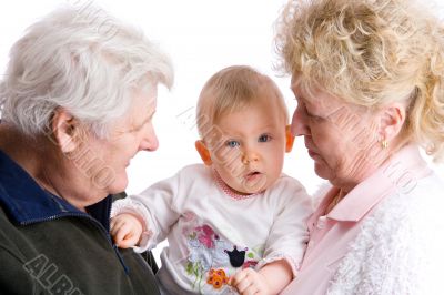 grandparents with cute granddaughter