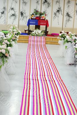 Traditional South Korean wedding setting.