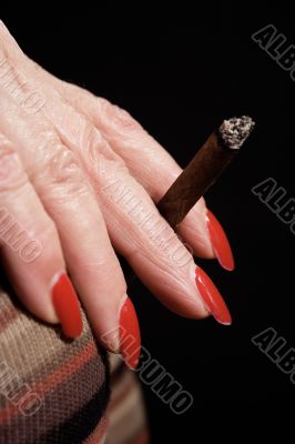 Smoking a Small Cigar