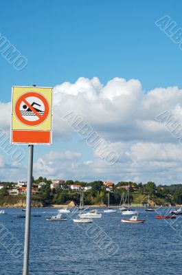 Billboard prohibited to bathe Billboard prohibited to bathe