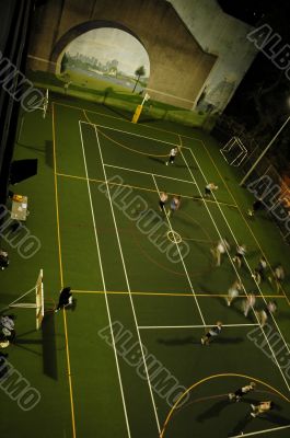 basketball under bridge