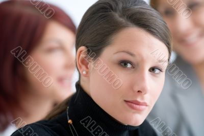 young business woman and her team young business woman and her team