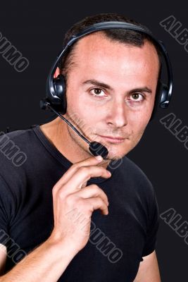 man with headphones
