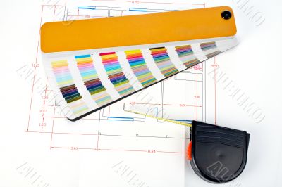 Color guide and measuring tape